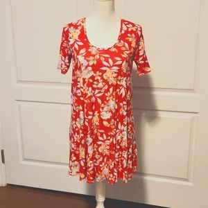 Loveappella dress, size med, deep pink with flowers, just above knee